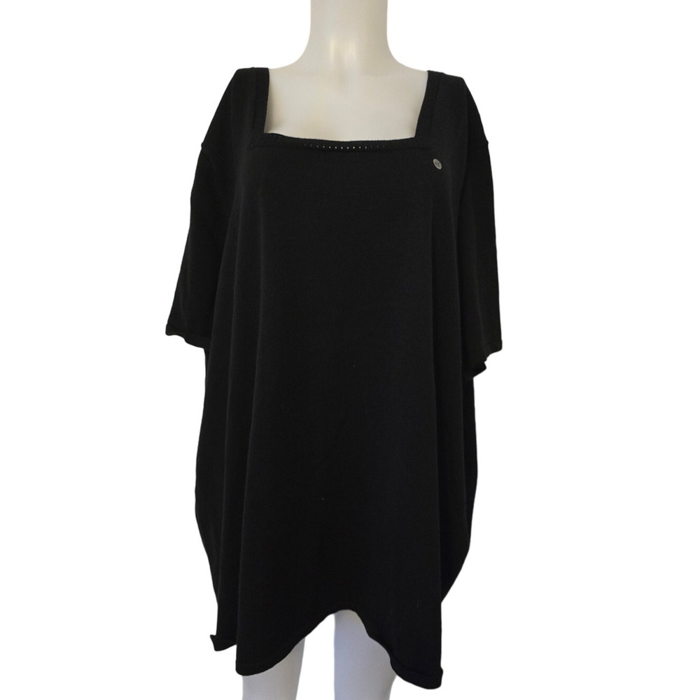 Maggie Barnes Black Short Sleeve Lightweight Sweater Top 4X NWT